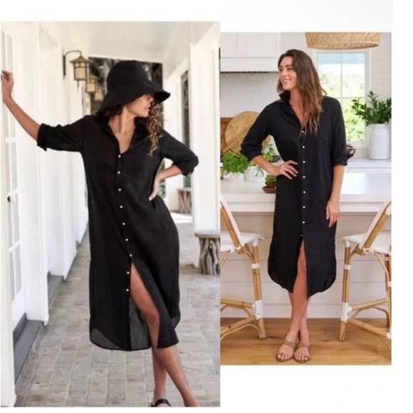 Frank Eileen Dresses & Skirts - Frank Eileen Rory midi Button Up Shirt Dress Raw Hem size xs oversized